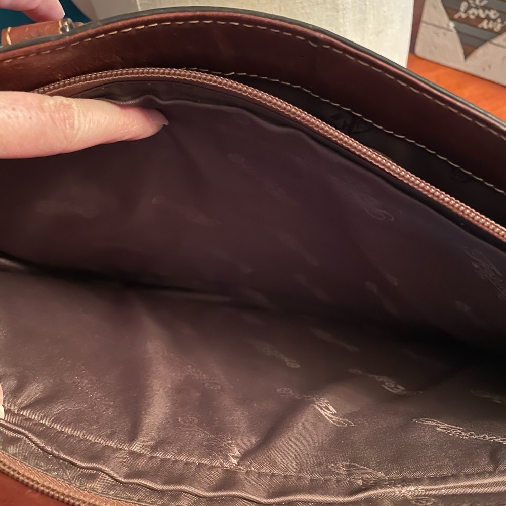 Fossil chocolate brown leather tote - Picture 9 of 16